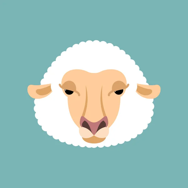 Face de mouton isolée. Tête de brebis. Illustration vectorielle — Image vectorielle