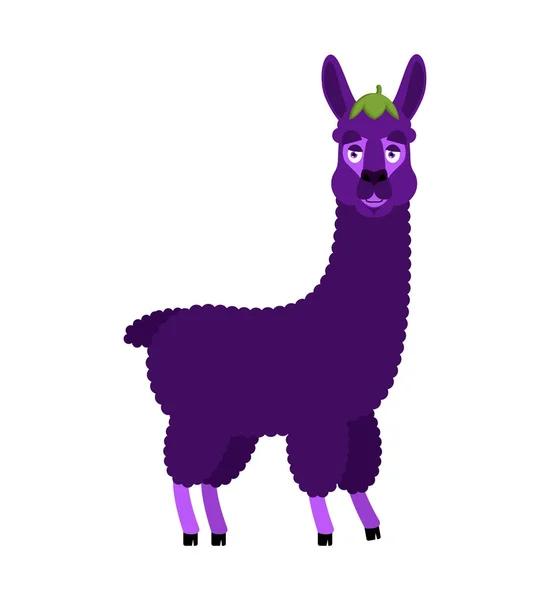 Lama Alpaca aubergine. Paarse dier. Vectorillustratie — Stockvector