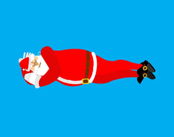 Santa Claus alszik elszigetelt. Pihenés, munka előtt. Karácsony & NBS — Stock Vector