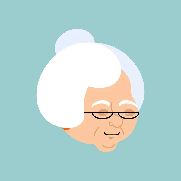 Avó dormindo emoção avatar. Cara avó emoji adormecido . — Vetor de Stock