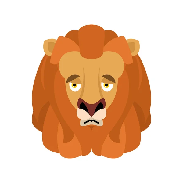 Leone triste emoji faccia avatar. Animali selvatici emozioni dolorose. Beas — Vettoriale Stock