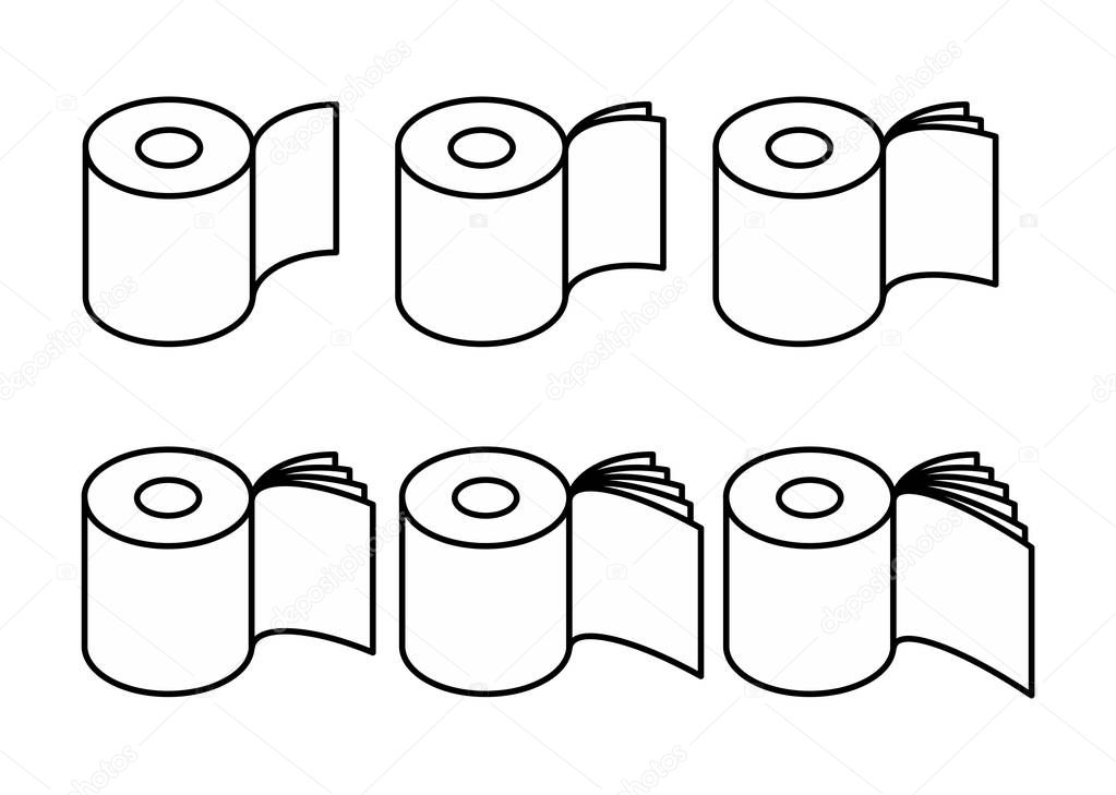 Toilet paper rol set icon. collection Symbol for packing. Vector