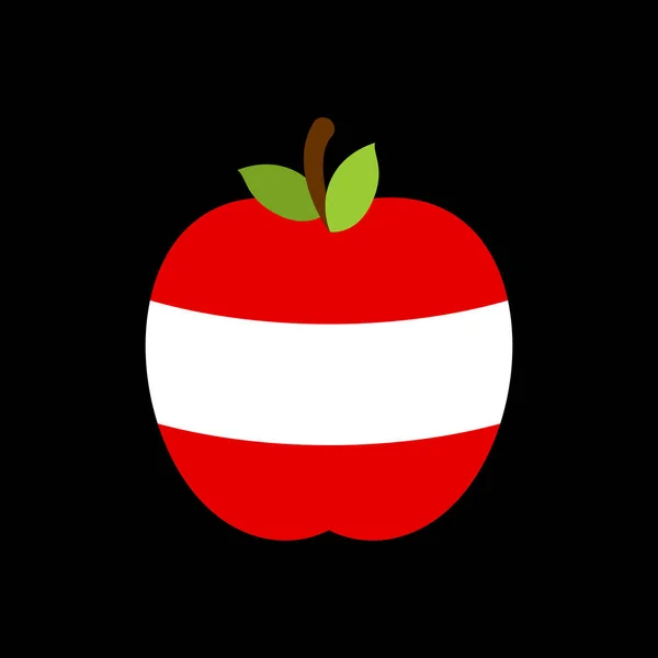 애플 오스트리아 플래그입니다. 오스트리아 국가 과일. 벡터 일러스트 레이 션 — 스톡 벡터