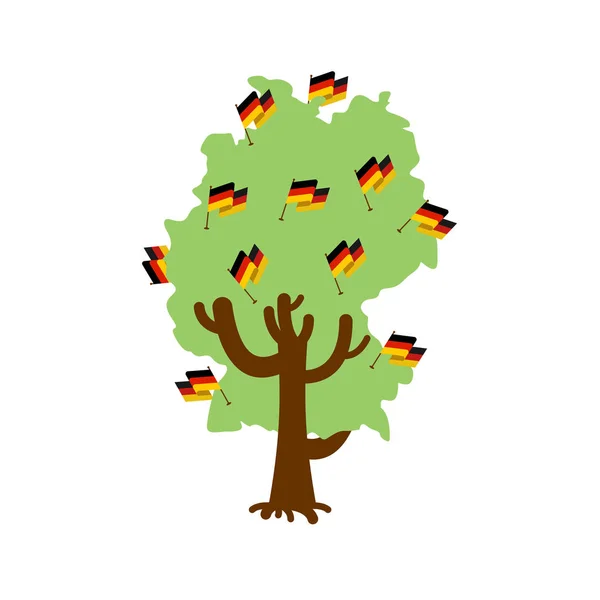 De kaart van het Duitsland van de patriottische boom. Duitse vlag. Nationale politieke Plan — Stockvector