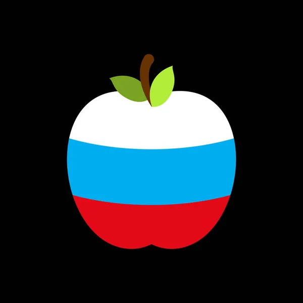 애플 러시아 플래그입니다. 러시아 국가 과일. 벡터 일러스트 레이 션 — 스톡 벡터