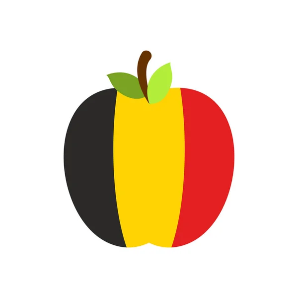 Bandeira da Apple Bélgica. Fruta Nacional Belga. Ilustração vetorial —  Vetores de Stock