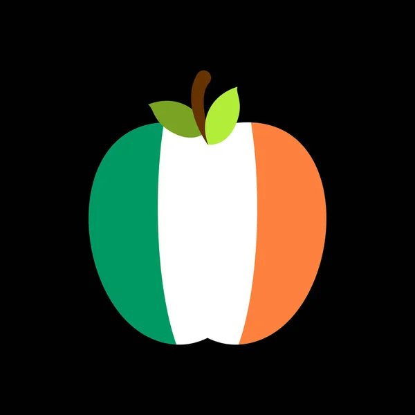 Bandeira da Apple Ireland. Fruta Nacional Irlandesa. Ilustração vetorial —  Vetores de Stock