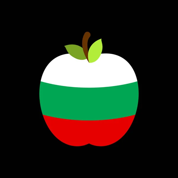 Bandeira da Apple Bulgária. Fruta nacional búlgara. Vector illustrati —  Vetores de Stock