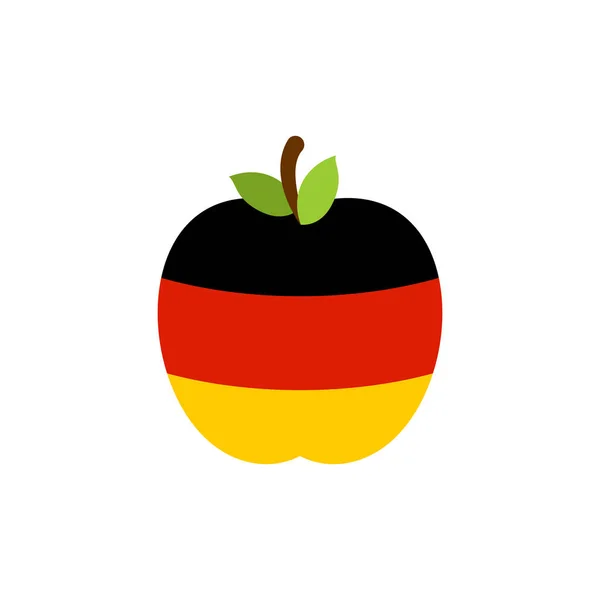 Apple Duitsland vlag. Duitse nationale Fruit. Vectorillustratie — Stockvector