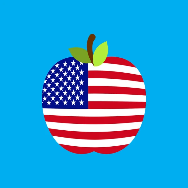 Apple Usa σημαία. Αμερική εθνικό φρούτο. Εικονογράφηση διάνυσμα — Διανυσματικό Αρχείο