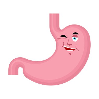 Mide kırpışan emoji yüz avatar. Göbek mutlu duygular. Dahiliye