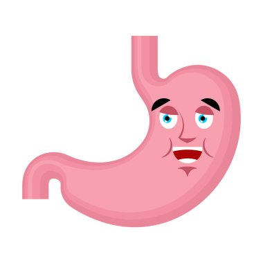Mide mutlu emoji yüz avatar. Göbek neşeli duygular. İç 