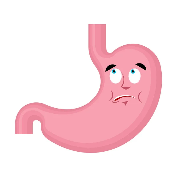 Stomach não sabe emoji confuso rosto avatar. Perplexe do ventre —  Vetores de Stock