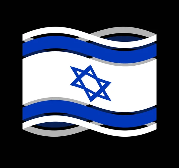 Israel Fita de bandeira isolada. Símbolo israelita fita nacional. Estado —  Vetores de Stock