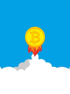 Bitcoin roket. Fiyat Kripto para biriminin büyümesi. Witcher hasta