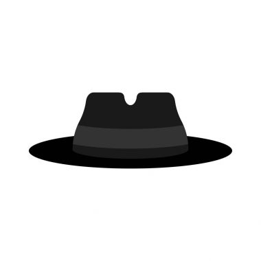 Fedora şapka izole. Dedektif şapka. Cap casus. Vektör çizim