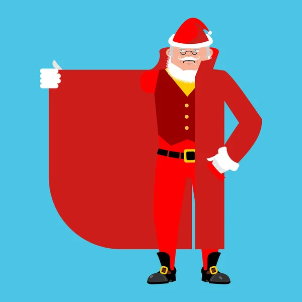 Santa Claus przemytnik sprzedaż coś szablonu. Płaszcz sprzedający jest — Wektor stockowy