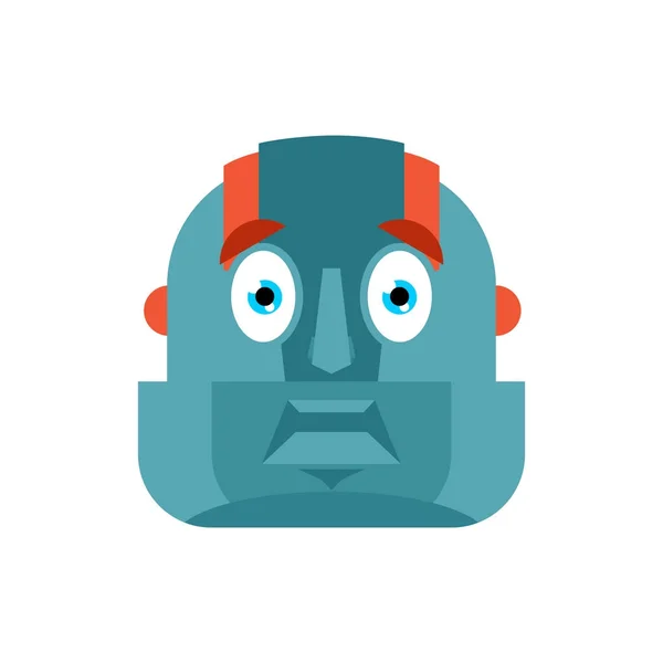 Robot peur avatar OMG. Cyborg Oh mon Dieu emoji. Robo effrayé — Image vectorielle