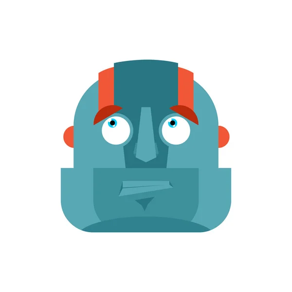 Robot confundido emoji oops cara avatar. Cyborg emociones perplejas — Archivo Imágenes Vectoriales