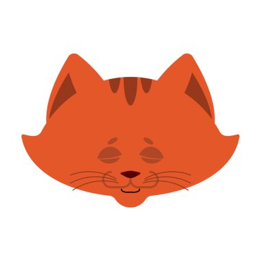Emoji uyuyan kedi. Evde beslenen hayvan uykuda duygular. Uyuyan kedicik. Ben vektör
