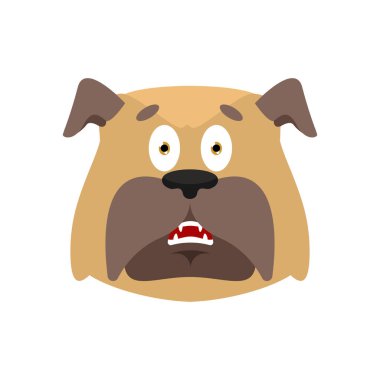 Köpek Omg duygu korkuttu. Oh benim Tanrı emoji evde beslenen hayvan. Korkmuş bulldog.