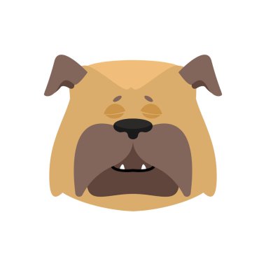 Köpek Emoji uyuyor. Evde beslenen hayvan uykuda duygular. Bulldog atıl. Vektör