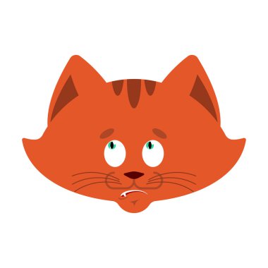 Kedi emoji oops karıştı. Evde beslenen hayvan çapraşık duygular. Kitty sürpriz.