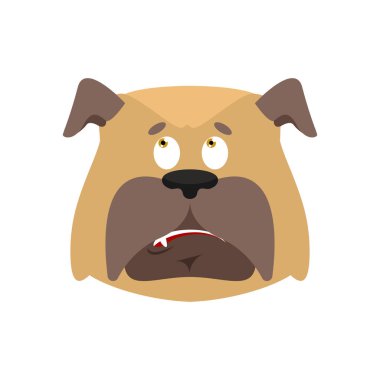 Köpek karıştı emoji oops yüz avatar. Evde beslenen hayvan çapraşık duygular. Boğa