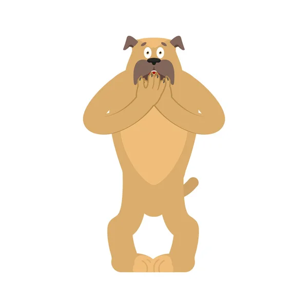 Pes bojí Omg. Chovat jako v bavlnce Oh můj Bože emoji. Vystrašený bulldog. Vektor — Stockový vektor