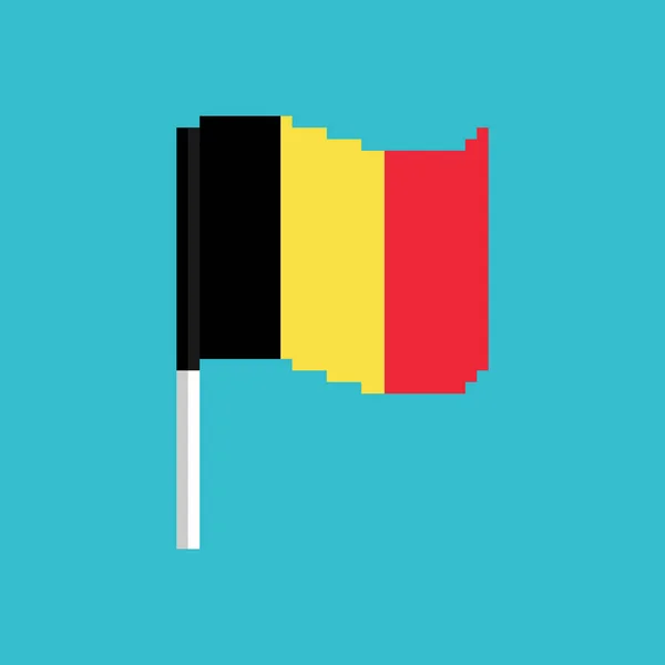 Vlag van België Pixel. Korrelig banner Belgische. politieke bits pictogram — Stockvector