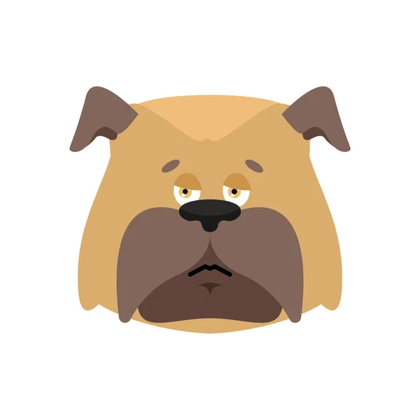 Hond triest emoji. Huisdier bedroefd emoties. Bulldog saai. Vector illu — Stockvector