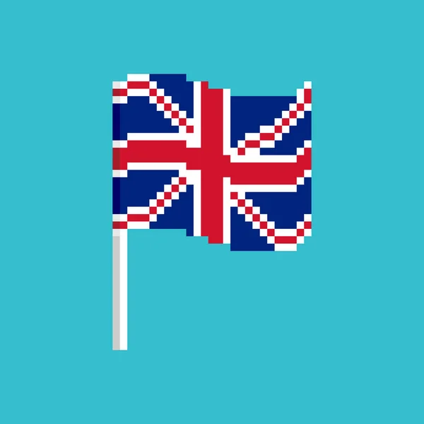 영국 픽셀 플래그입니다. Pixelated 배너 영국입니다. 정치적인 bi — 스톡 벡터