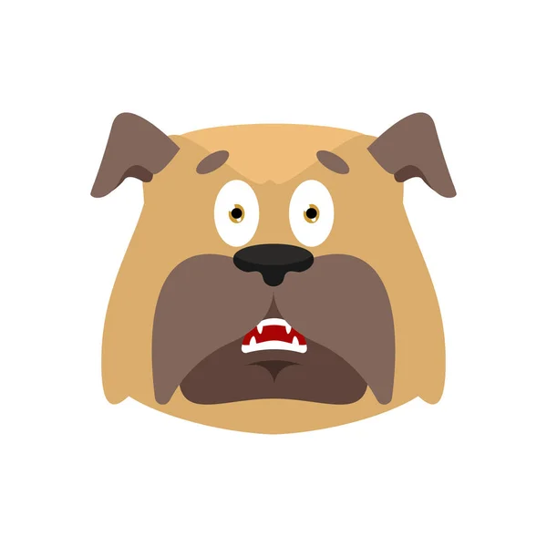 Dog scared OMG emotion. Pet Oh my God emoji. Frightened bulldog. — Stock Vector