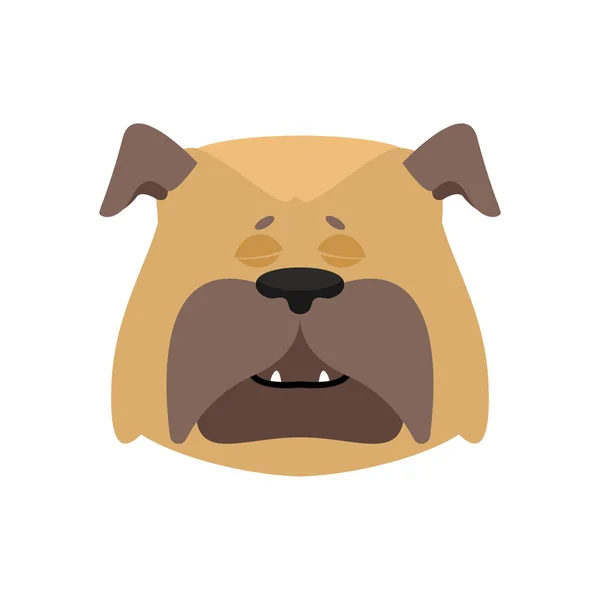 Dog sleeping emoji. Pet asleep emotions. bulldog dormant. Vector — Stock Vector