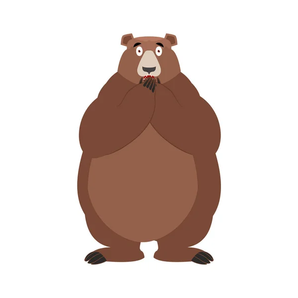 Bär verschreckt omg. Tier oh mein Gott Emoji. Angst vor Grizzlys. vec — Stockvektor