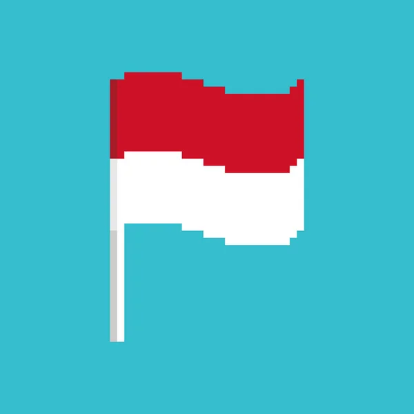 Bandiera Monaco Pixel. Stendardo Pixelated. icona del bit politico. Vettore — Vettoriale Stock