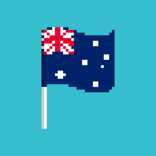 Australie Drapeau Pixel. Bannière pixellisée Australienne. bit politique — Image vectorielle