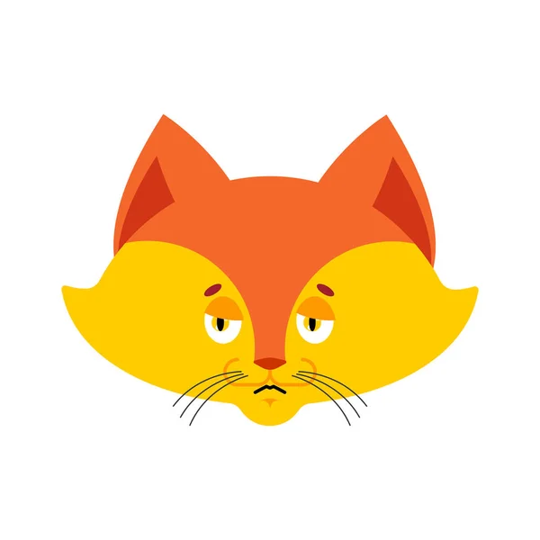 Fox emoji triste. Animali selvatici emozioni dolorose. lei-volpe noiosa. Vec — Vettoriale Stock