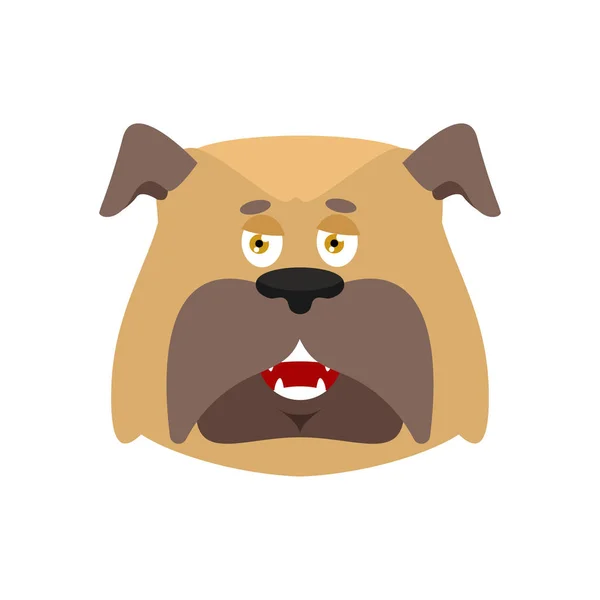 Köpek mutlu emoji. Evde beslenen hayvan neşeli duygular. Bulldog Joyful. Vektör Hüseyin — Stok Vektör