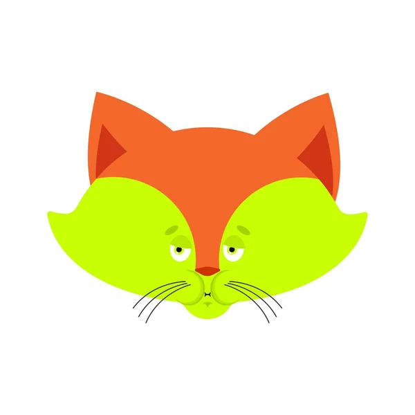 Fox Sick Nausea emoji. Viso animale Nauseating. Illustri vettoriali — Vettoriale Stock