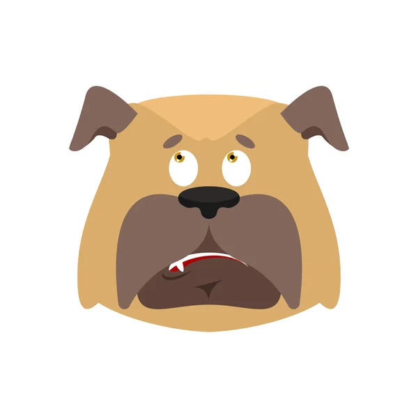 Hond verward emoji Oeps gezicht avatar. Huisdier verbijsterd over emoties. Stier — Stockvector