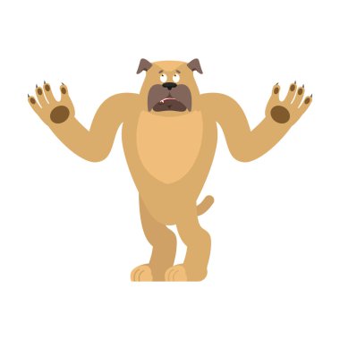 Köpek emoji oops karıştı. Evde beslenen hayvan çapraşık duygular. Bulldog surpris