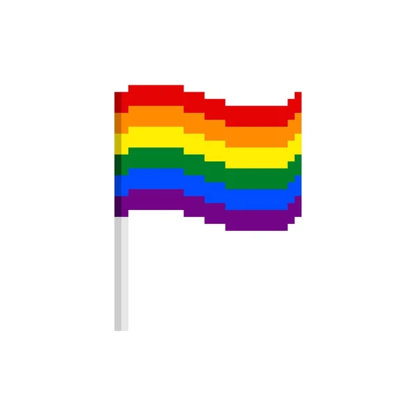 Bandera LGBT Pixel. Pixelated banner lesbiana, gay, bisexual, y tr — Vector de stock