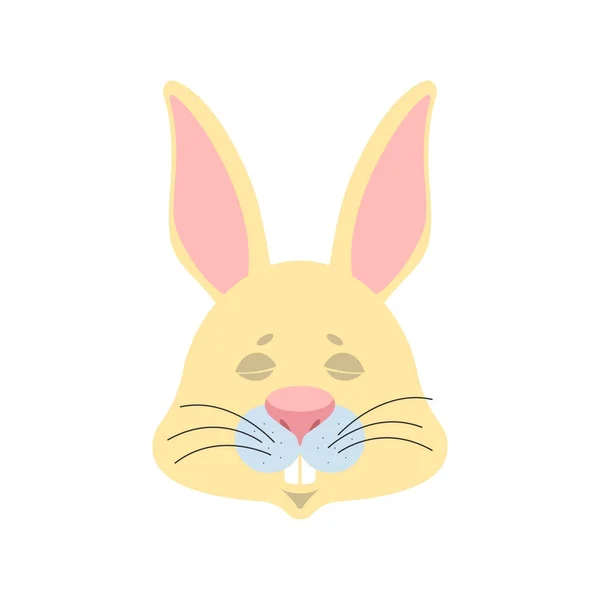 Kaninchen schlafende Emojis. Hasen schlafende Emotionen. Tier schlummert. vec — Stockvektor