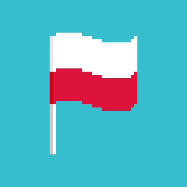 ポーランド ピクセル フラグ。ピクセル バナー ポーランド。政治的なビットのアイコン. — ストックベクタ