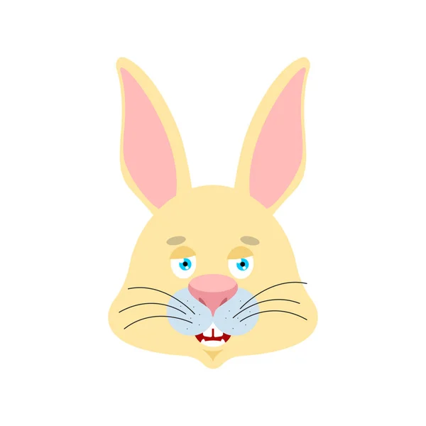 Rabbit happy emoji. Hare merry emotions. Animal Joyful. Easter V — Stock Vector