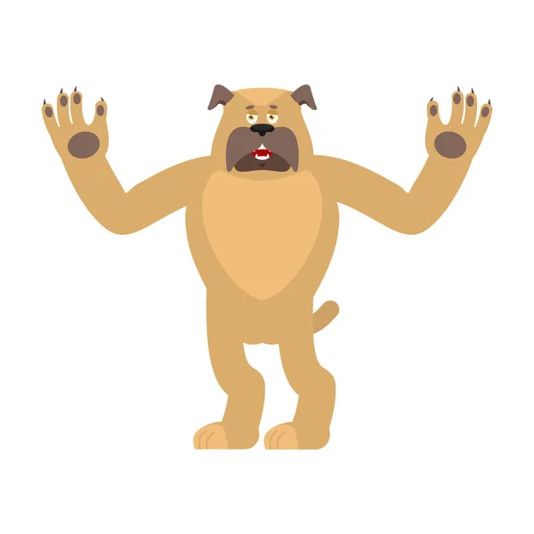 Hond blij. Huisdier vrolijk emoties. Bulldog Joyful. Vector illustrati — Stockvector