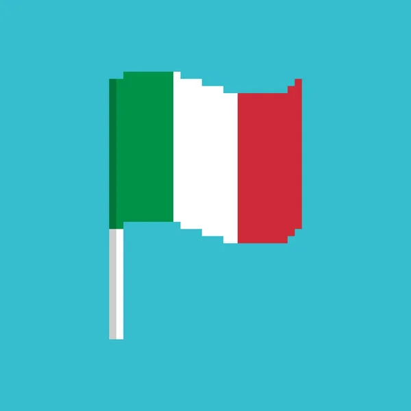 Флаг Италии Pixel. Пикселированный баннер итальянский. Политическая икона . — стоковый вектор
