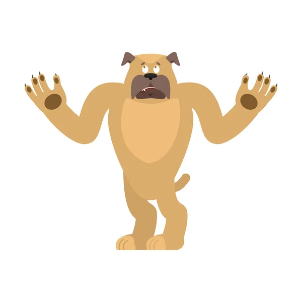 Hond verward emoji Oeps. Huisdier verbijsterd over emoties. Bulldog surpris — Stockvector
