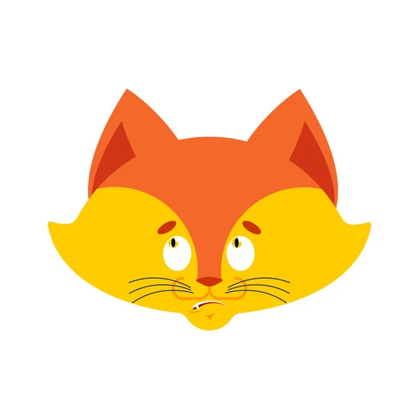 Fox συγχέεται emoji Ωχ πρόσωπο avatar. Άγριο θηρίο σαστισμένος συ — Διανυσματικό Αρχείο